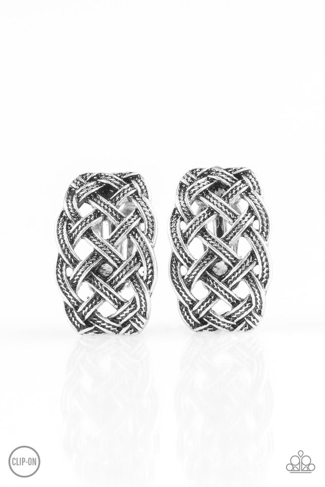 Braided Rivers - Silver Clip-On