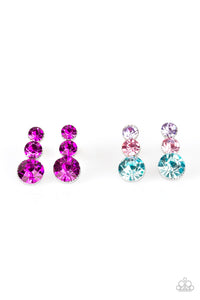 Starlet Shimmer Three Stone Rhinestone Earrings