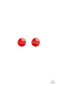 Starlet Shimmer Flat Discs "Love" Earrings