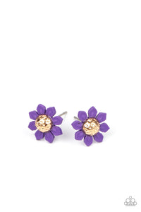 Starlet Shimmer Gold Bead Flower Earring