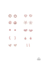 Load image into Gallery viewer, Starlet Shimmer Pink Rhinestone Heart Earrings
