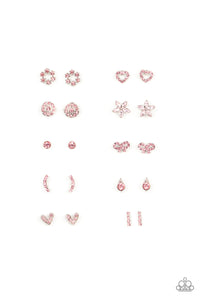 Starlet Shimmer Pink Rhinestone Heart Earrings
