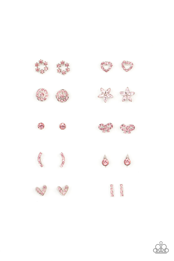 Starlet Shimmer Pink Rhinestone Heart Earrings