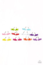Load image into Gallery viewer, Starlet Shimmer Inspirational Word Earrings

