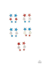 Load image into Gallery viewer, Starlet Shimmer Stars - Multi (red, white &amp; blue) Earring
