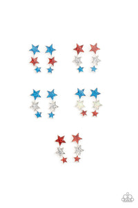 Starlet Shimmer Stars - Multi (red, white & blue) Earring