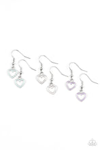Load image into Gallery viewer, Starlet Shimmer Hanging Hearts Earrings
