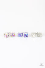 Load image into Gallery viewer, Starlet Shimmer Confetti Filled Square Earrings
