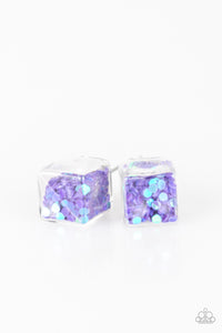 Starlet Shimmer Confetti Filled Square Earrings